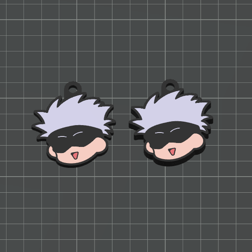 Satoru Gojo - Jujutsu kaisen x 2 (One and Mirror Sided versions) Anime Keychains Collection - 4 Color 3MF for AMS Printers