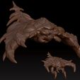 1a.jpg Zerg Broodlord and a Broodling 3D print model