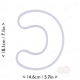 letter_c~6.75in-cm-inch-top.png Letter C Cookie Cutter 6.75in / 17.1cm