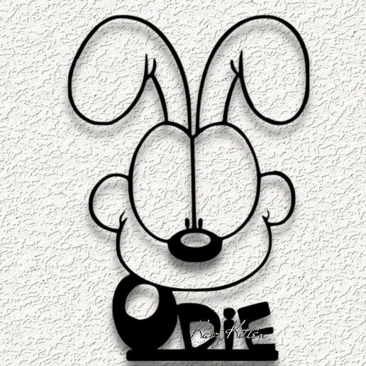 odie the dog wall art home decor 3D model