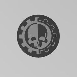 LOGO-ADEPTUS-MECHANICUS-v2.jpg STL file LOGO ADEPTUS MECHANICUS・3D printable design to download