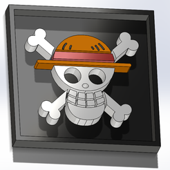 Cuadro Mugiwara.png Download STL file Emblems of Mugiwara and Heart Pirates • Template to 3D print, dakar_17