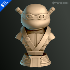 BUSTOS-FREE_01.png Turtle Warrior with Swords - Bust and a Container Base