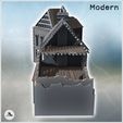 5.jpg Set of two modern ruined houses with exposed framework and ground-floor shop (45) - Modern WW2 WW1 World War Diaroma Wargaming RPG Mini Hobby