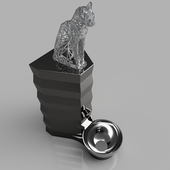 STL file Interactive Cat Food Dispenser 🐱・3D printable design to