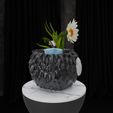 SootSpriteVasePotFlowerBowlContainer3.jpg Soot Sprite Vase Pot Pen Holder 3D Studio Ghibli Fan Art avec trou d'évacuation