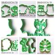 collage-mi-dimension-3d.jpg STL file Jungle animals cutter and marker set・3D printing design to download