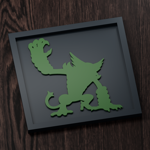 Zarude - Pokemon Silhouette Frame | Normal, Inverse & Scaled STL