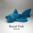 Royal Fish ARTICULATED STL file ARTICULATED ROYAL FISH - PRINT IN PLACE - NO SUPPORTS・3D printer model to download