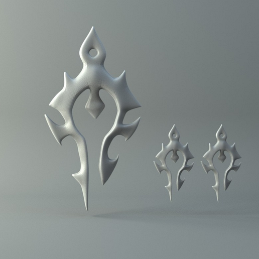 Horda jewel earrings and necklace 3D model