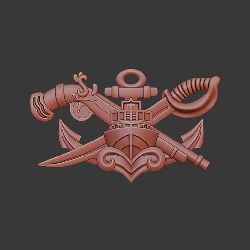 SWCC Senior, Special warfare combatant-craft crewmen  3d relief .stl file