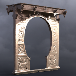 untitled.2344.png OBJ file Dantes Inferno Archway 2・3D printing model to download