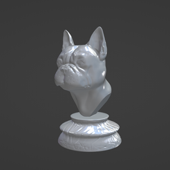 Busto01.png STL-Datei Büste Französische Bulldogge, Frenchy herunterladen • 3D-druckbare Vorlage, 3DModelArte