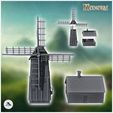 2.jpg Set of wooden mill on a square base with an annex farm building with a chimney (33) - Medieval Fantasy Empire WW2 WW1 World War Diaroma Wargaming RPG Mini Hobby