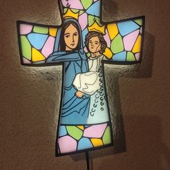 IMG_20230505_153012.jpg STL file Wall lamp in the shape of a cross・3D printable design to download
