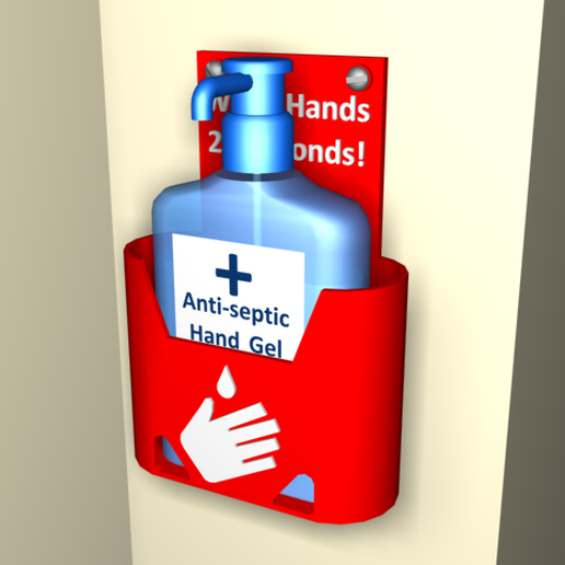 hand-gel2.png Free OBJ file Covid-19 Hand Gel Dispenser Holder・Template to download and 3D print, Tipam