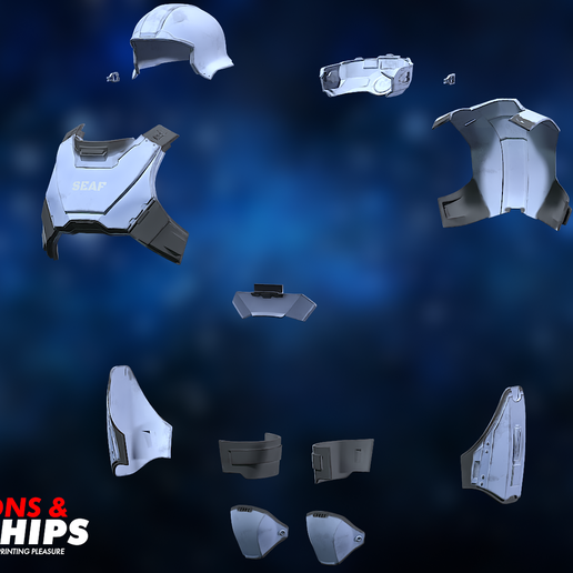 🫡 SEAF Soldier Armour - Helldivers 2・ STL File for 3D printing・Cults