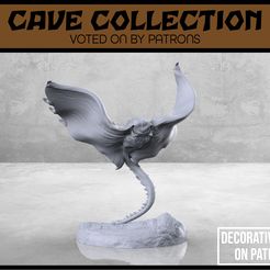 Manta_Cave_Bat_1-V3-01.jpg Fichier STL Manta Cave Bat - Version 3 - Miniature de table・Modèle imprimable en 3D à télécharger