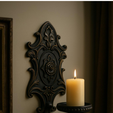 candle-holder.png Gothic Wall Candle Holder, 3D Printed Candle Shelf | Gift for Her