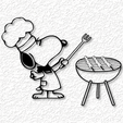project_20230718_0927105-01.png Chef Snoopy bbq grill master wall art Charlie Brown Wall Decor