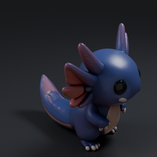 Axolotl Chibi 3D printable STL miniature