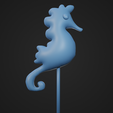SeaHorse_4.png Seahorse Puffy Caketopper