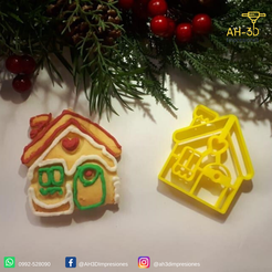 Casita de jengibre 1.png Fichier STL Coupe-biscuits maison en pain d'épices・Design pour imprimante 3D à télécharger