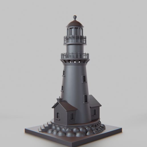 Tall Lighthouse 3D Print Model - Coastal Decor & Display Statue