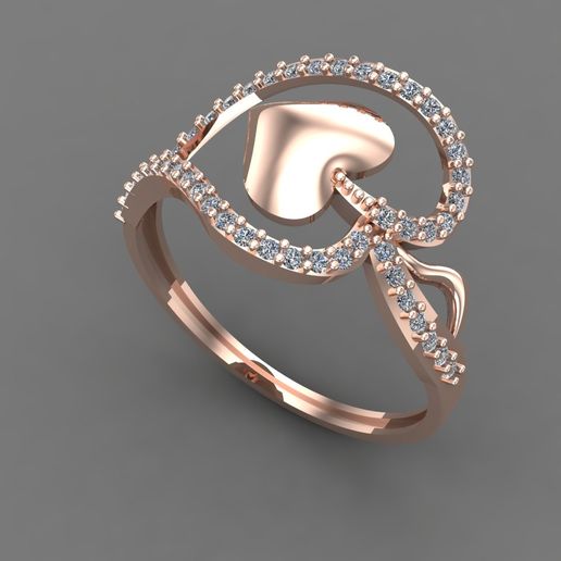 Womens Diamond Signet Ring Women Rings 3dmodels 3D print model 3D print model 3D model