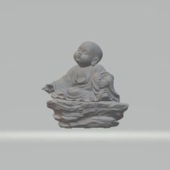 1.png STL file Little Monk 3D Model 3D print model・3D print model to download