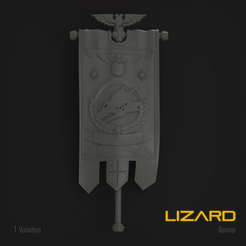 L01.png STL-Datei Lizard Marine Standard Banner・3D-Druck-Idee zum Herunterladen, hpbotha