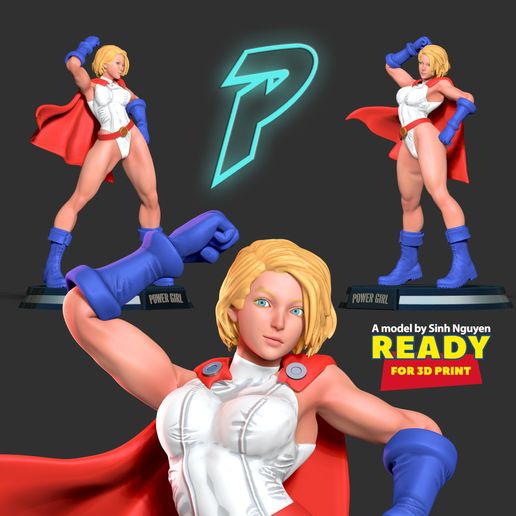 👧 Power Girl・Arquivo 3D para ・Cults