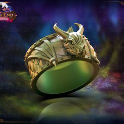 DragonRing_RENDER.jpg STL file Dragon Ring of Protection - SUPPORT FREE!・Model to download and 3D print