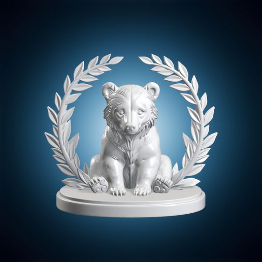 Bear Cub Trophy Animal Sculpture