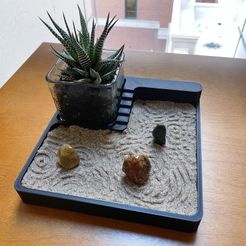 IMG_7064.jpg Free STL file Zen Garden Tray + Pot・3D printer design to download