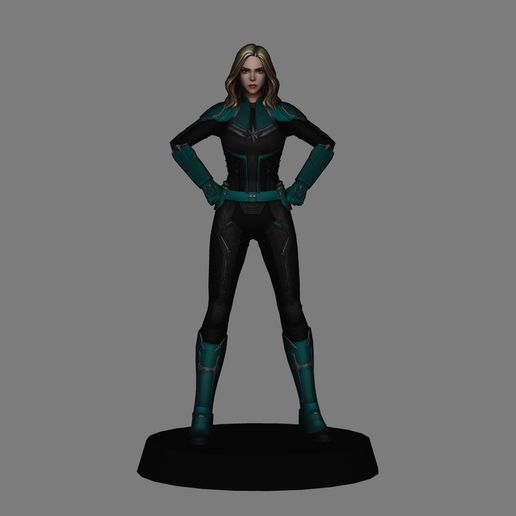 Stl File Captain Marvel Suit Kree - Captain Marvel Low Poly 3d Print・3d 