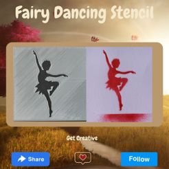 Fairy-Dancing-Stencil.jpg Fichier STL Pochoir fée dansante・Plan pour imprimante 3D à télécharger