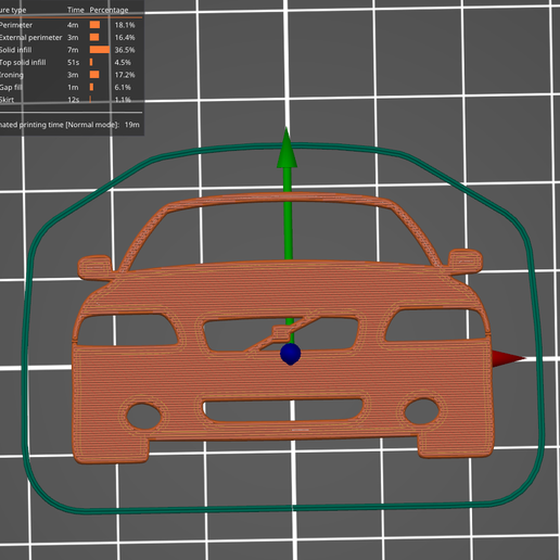 Volvo S60 2001-2005 front silhouette key 3D model