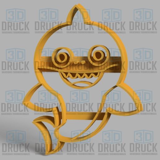 Baby Shark - Cookie Cutter - 3D model önizlemesi