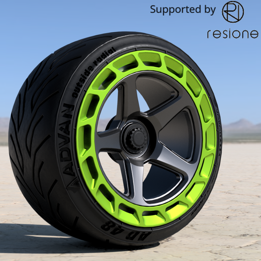 brixton-tr05-advan-racing-hot-wheels-2.png Brixton TR05 Jantes aérodynamiques forgées 3pcs Avec pneus Advan pour modèles réduits et diecast