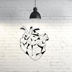48.bioheart.jpg STL-Datei Bio heart wall sculpture 2D・Modell für 3D-Drucker zum Herunterladen