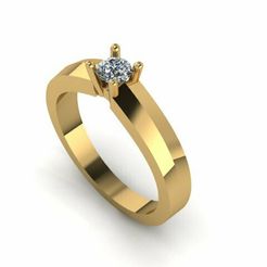 10334.jpg STL file Solitaire Diamond Ring R34・Design to download and 3D print