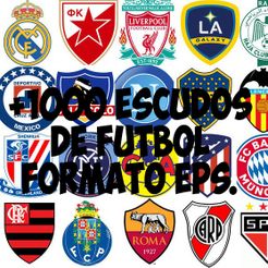 escudos-de-futbol.jpg 3D file +1000 soccer shields in EPS format.・3D printable model to download