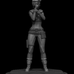 Jill Valentine Resident Evil 3 Remake with 2 bases for 3d print 3D