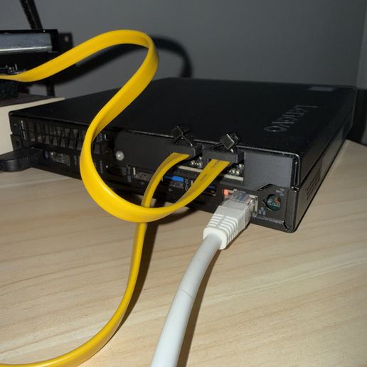 Lenovo M720q rear panel for Sata cable feed-through