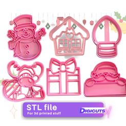 Christmas-set-4-cookie-cutters-6-STL-files.png Archivo STL Juego de 6 cortapastas STL de Navidad (num4)・Plan imprimible en 3D para descargar