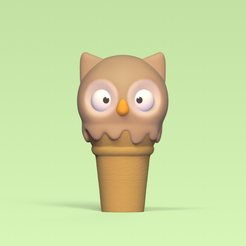 Owl-Ice-Cream1.png Download file Owl Ice Cream • 3D printer model, Usagipan3DStudios