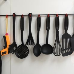 a8d71cf68f67bf7086f2b331a6945224_display_large.JPG Free STL file Kitchen Hooks And Rod Mounts (Organizer, NO DRILLING REQUIRED)・3D printing idea to download