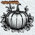 project_20231111_1849046-01.png Fall Pumpkin with Leaves wall art Autumn wall decor Halloween Decoration