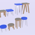 stlpck1.png Low Poly Stool Pack